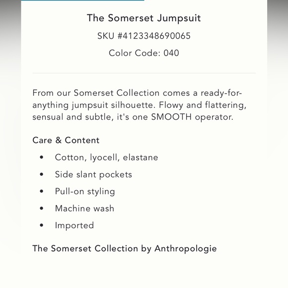 Somerset jumpsuit - size s - Picture 4 of 5